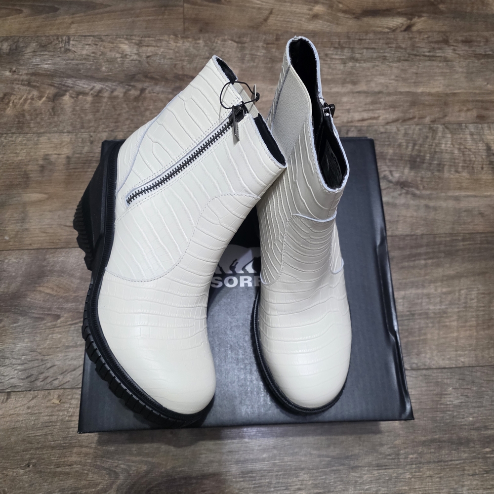 Sorel ONA Ave Zip Wedge Leather WP boots Womrn Size 10